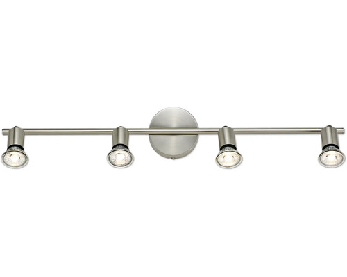 Plafondspot 4-lamps L 67,5 cm satijn/nikkel