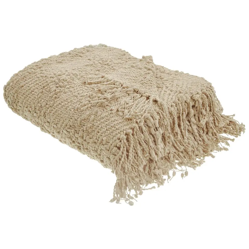 VELLA - Deken - Beige - 150 x 200 cm - Katoen
