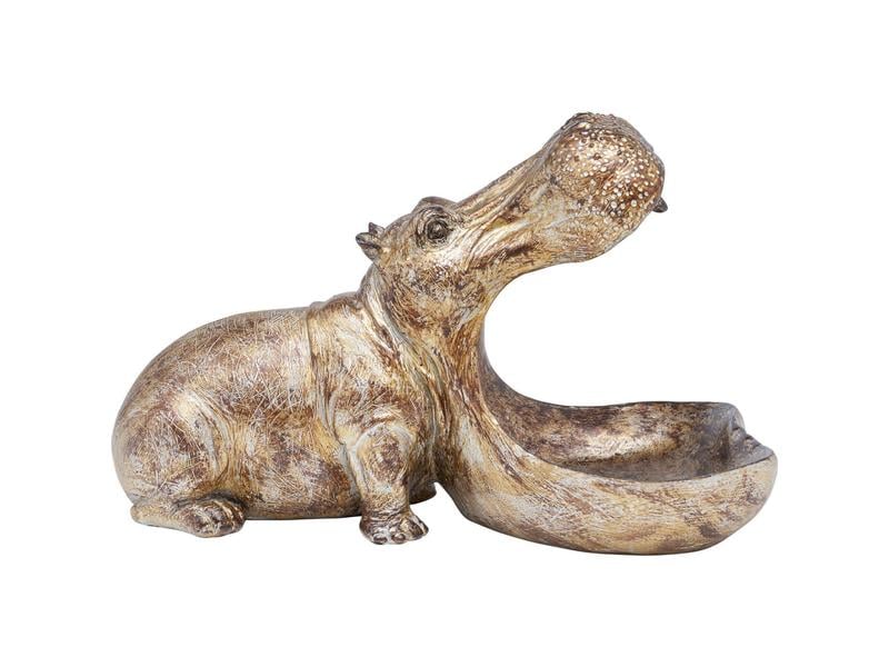 Kare Dekofigur Hungry Hippo Gold Deko-Objekt