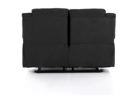 Canapé Relaxation 2 places en microfibre Léo - Noir - L143 x 93 x 96cm - Loungitude