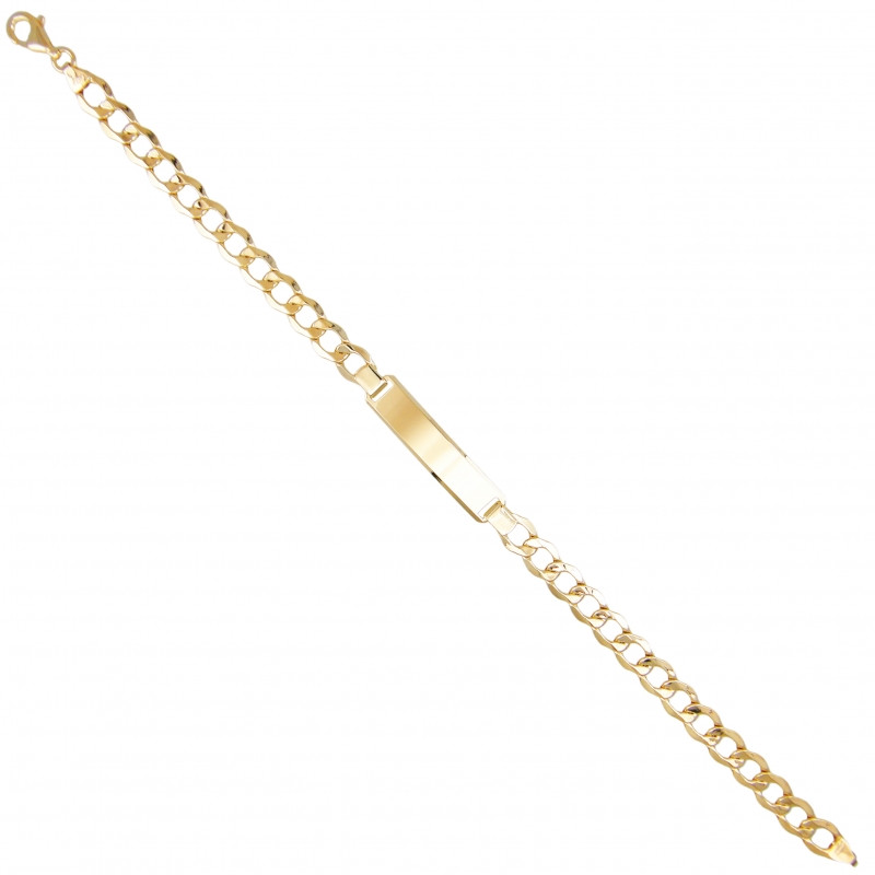 Bracelet Homme Maille Gourmette - Or Jaune - Personnalisable