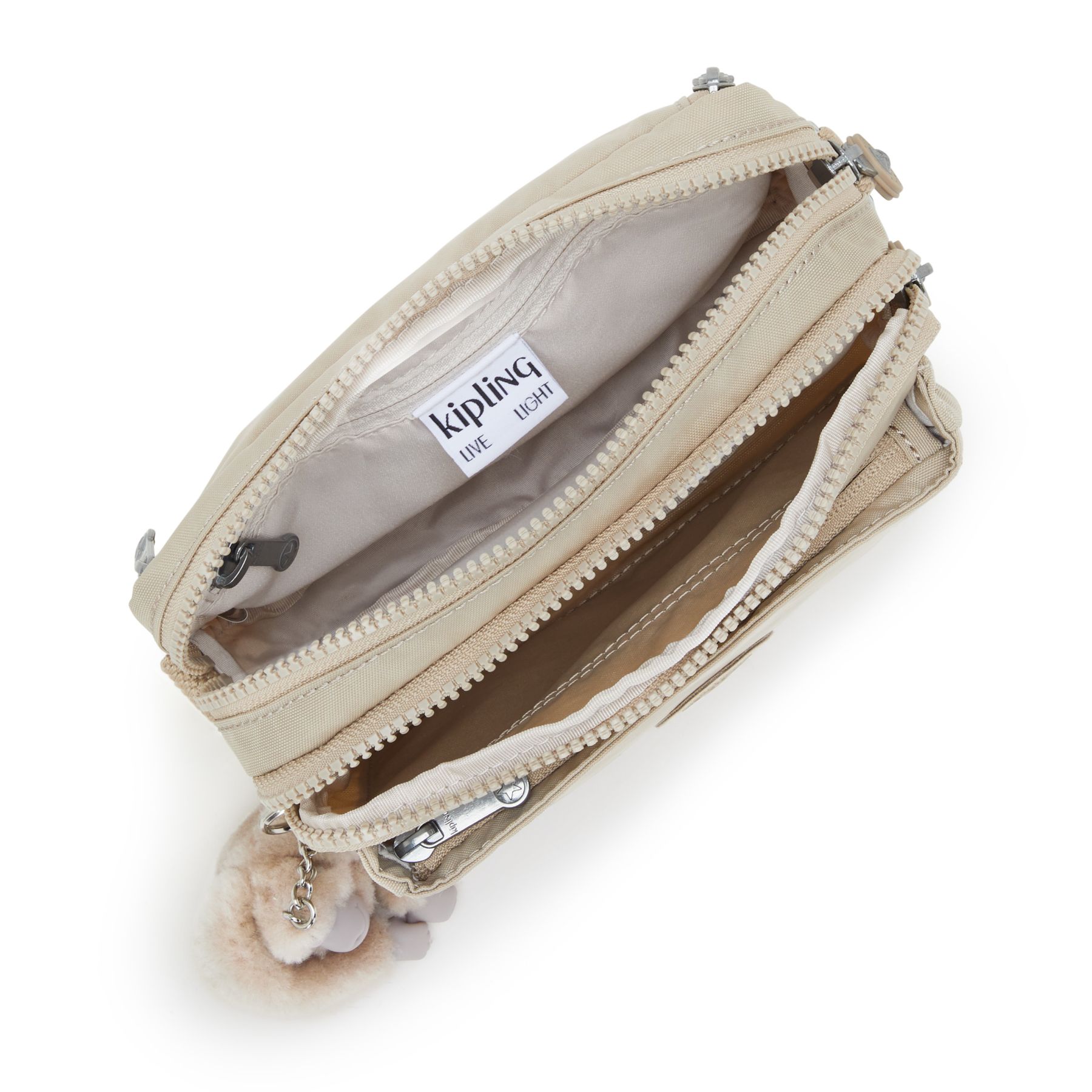 ABANU MULTI Mini sac 2 en 1 banane et à bandoulière - Signature Beige Embossed
