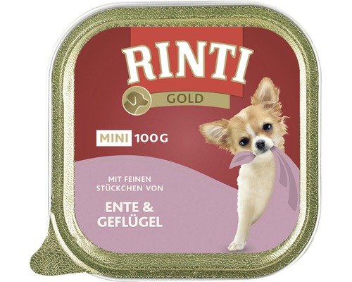 RINTI gold Mini Eend & Gevogelte natvoer voor honden 100g