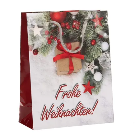 Idena Geschenktasche Weihnachten, 1 Stück, 5-fach sortiert