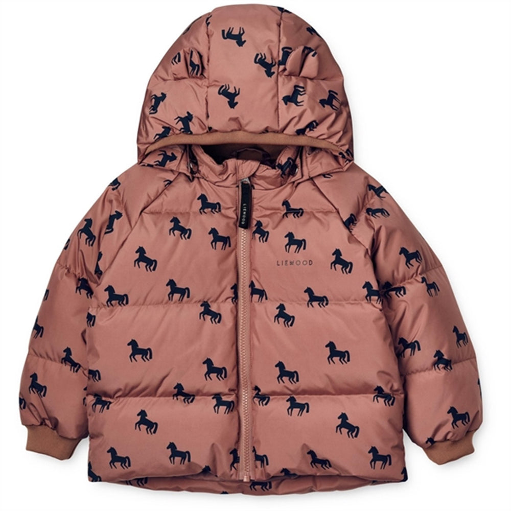 Polle Puffer Jakke Horses Dark Rosetta