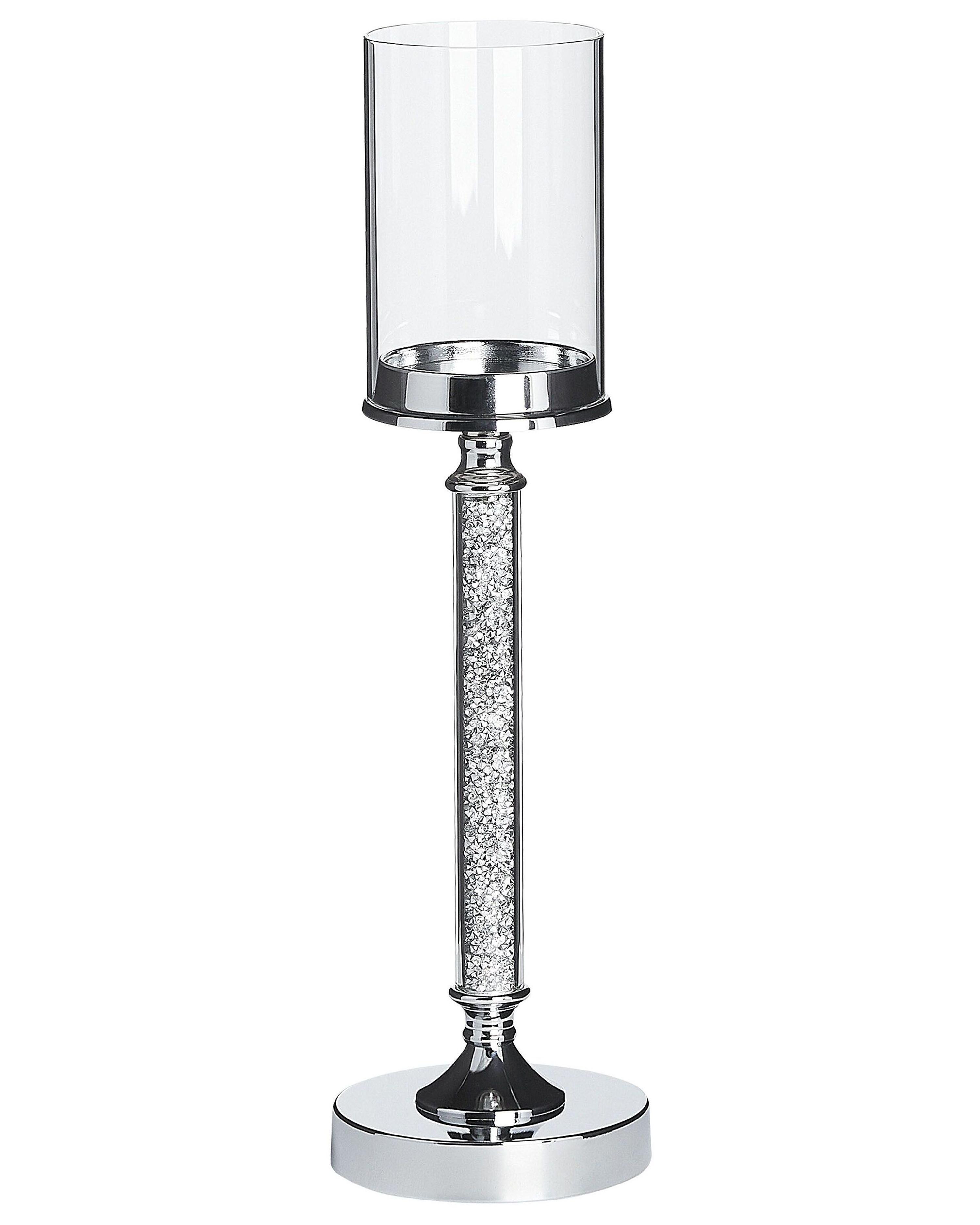 Kaarshouder ABBEVILLE Glas 48 cm Zilver