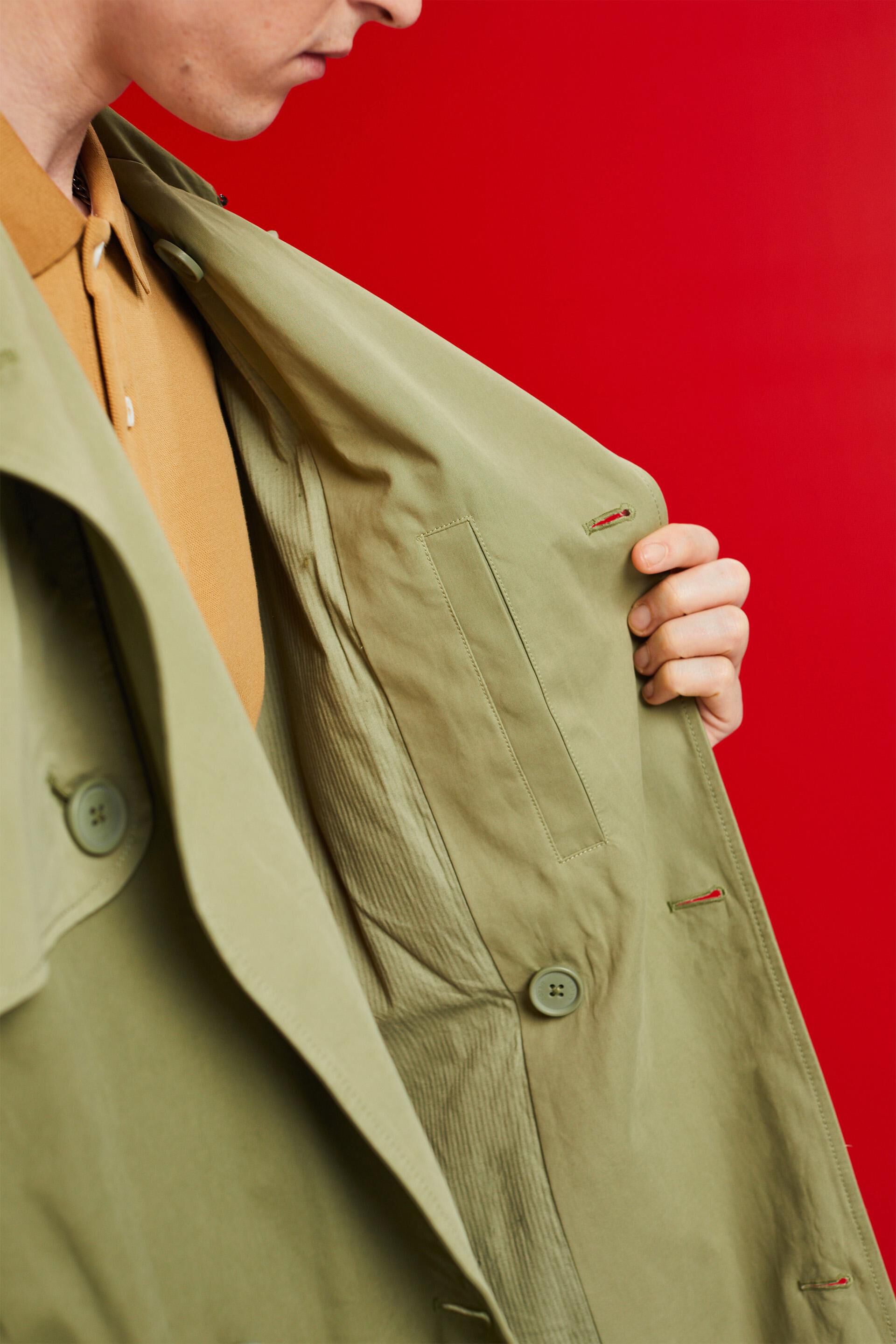 Trench-coat court à capuche