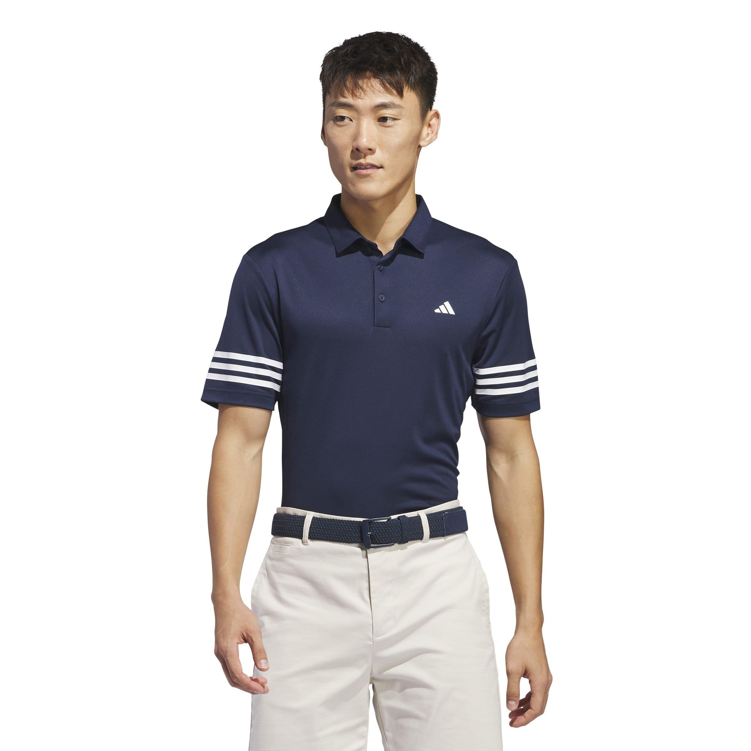 adidas 3 Stripe Polo Shirt Mens