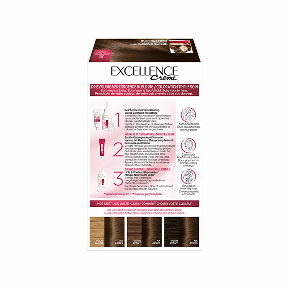 L'Oréal Excellence Crème Permanente Crèmekleuring 5 Lichtbruin
