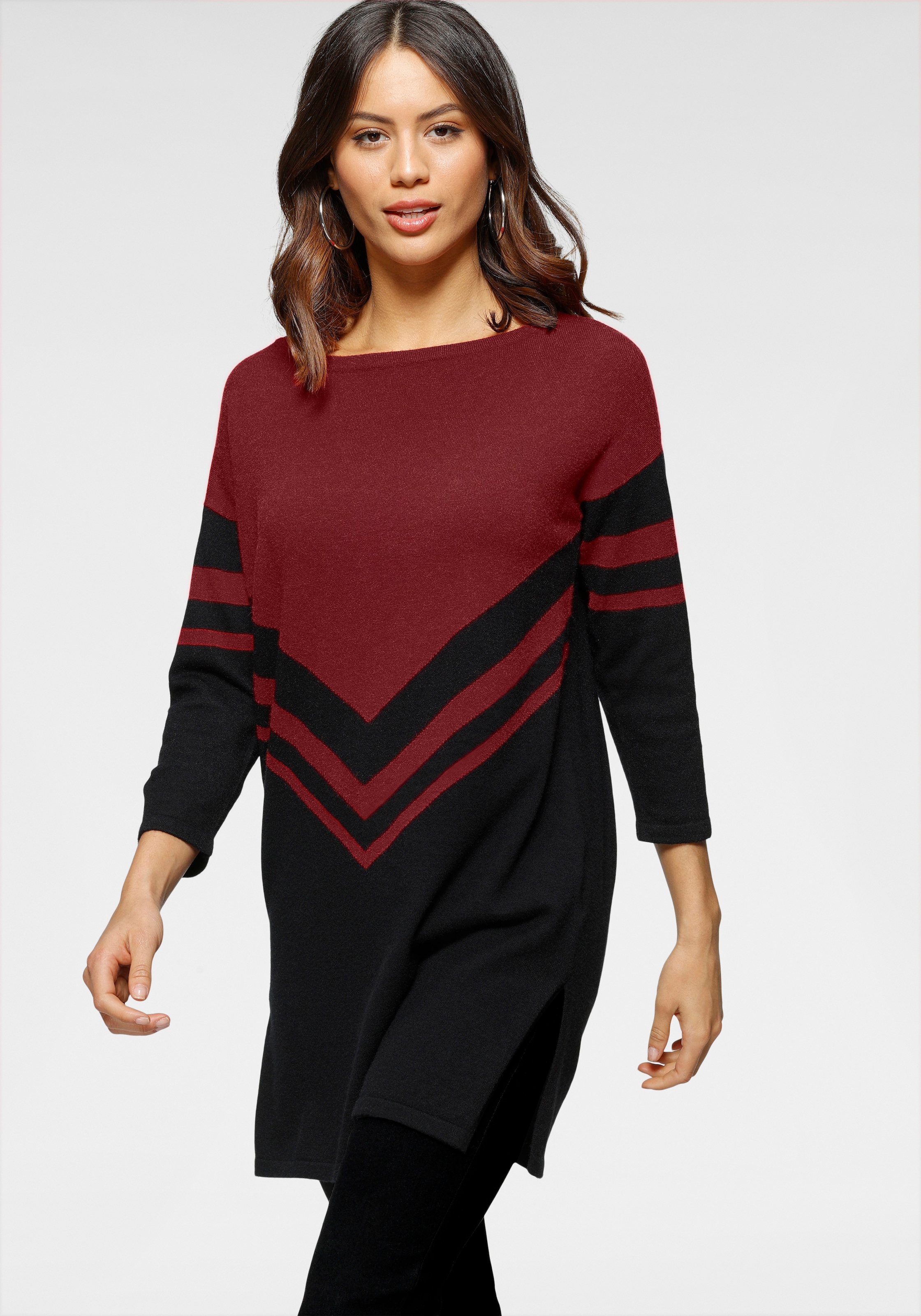 Laura Scott Longpullover , mit besonderem Strickmuster