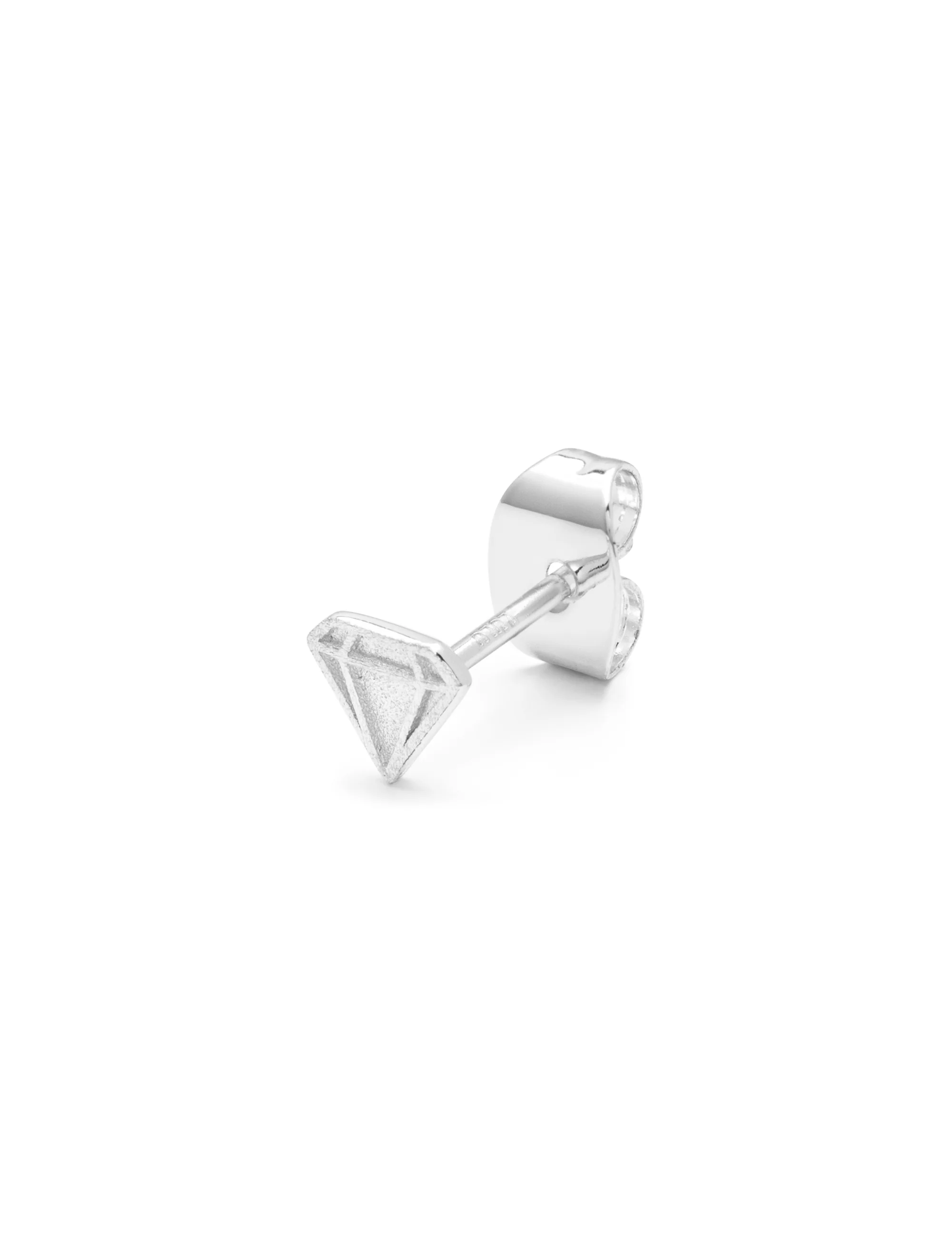 LULU Copenhagen  Diamond Cut Small ørestik - Forsølvet