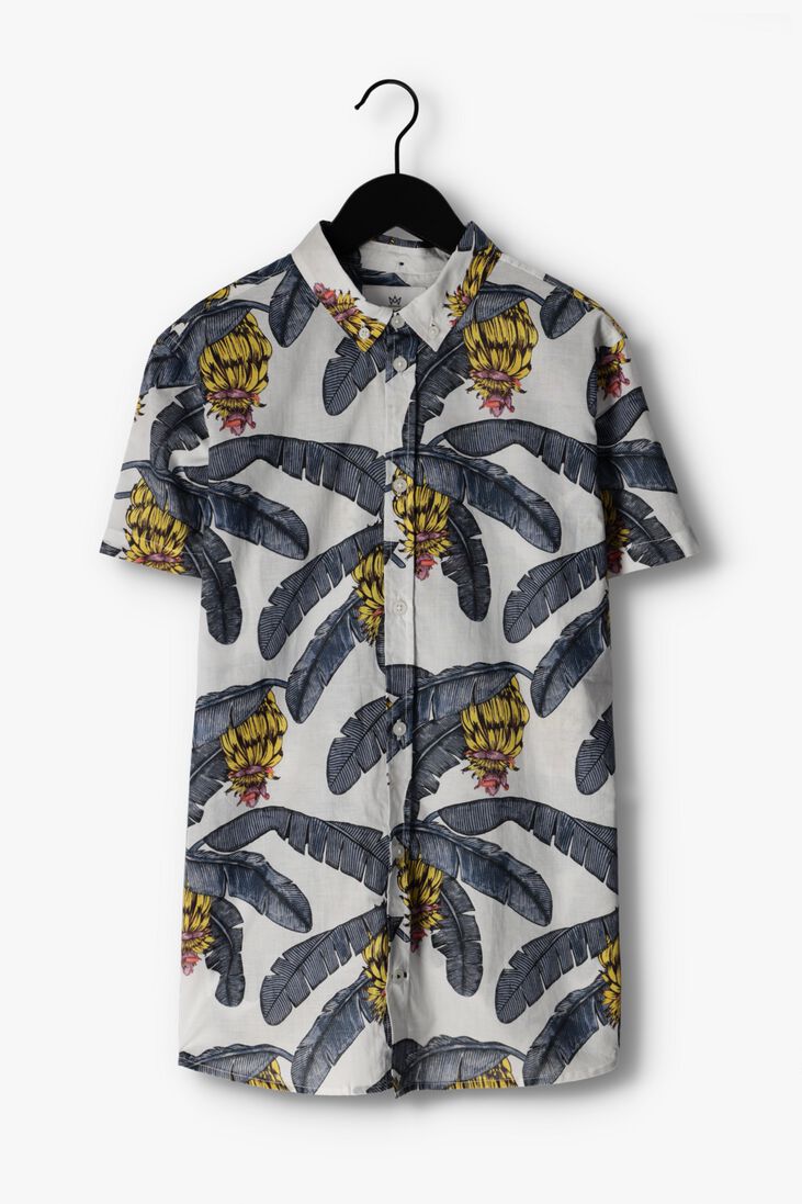 KRONSTADT witte kronstadt casual overhemd johan poplin banana print s/s