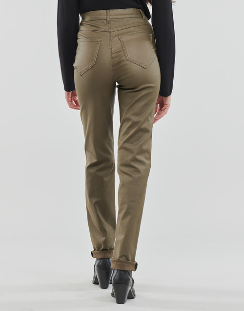 Vila - VICOMMIT COATED HW STRAIGHT PANT - Marron