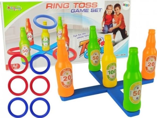 Lean Sport Arcade Game Hoop Throw Colorful Bottles Points