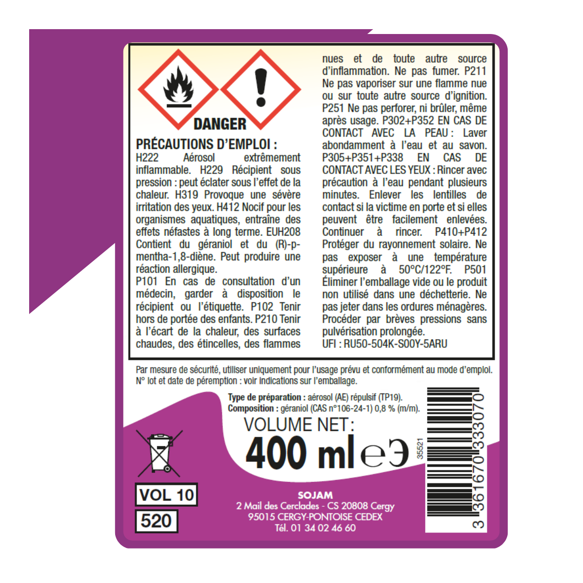 Acto spécial volants intérieur et extérieur - aérosol de 400 ml