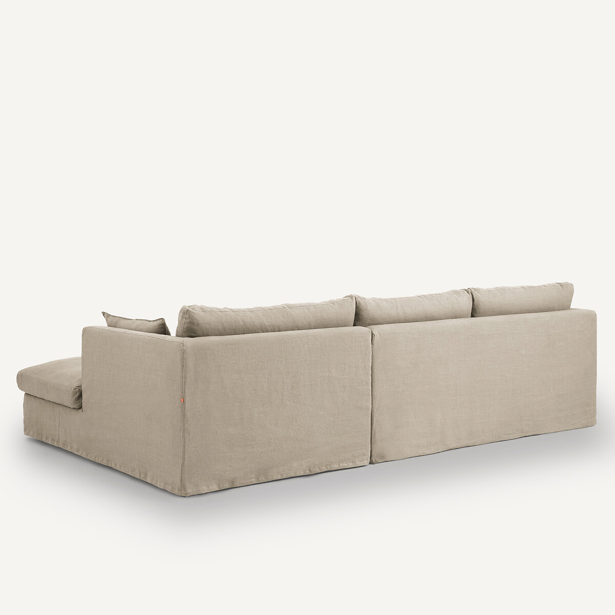 AM.PM<br>Sofá de canto fixo em linho amassado, Neo Kinkajou