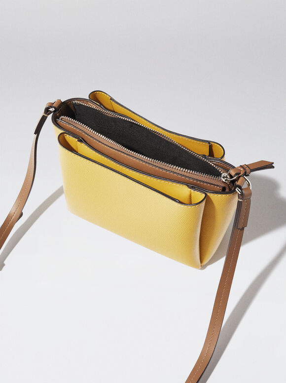 Bolsa de ombro com vários bolsos - Amarela