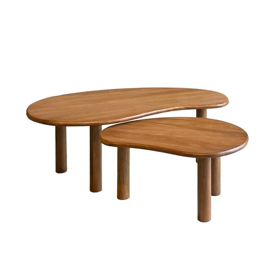 Salontafel Organisch - Naturel Mangohout - Set Van 2 - Nubi