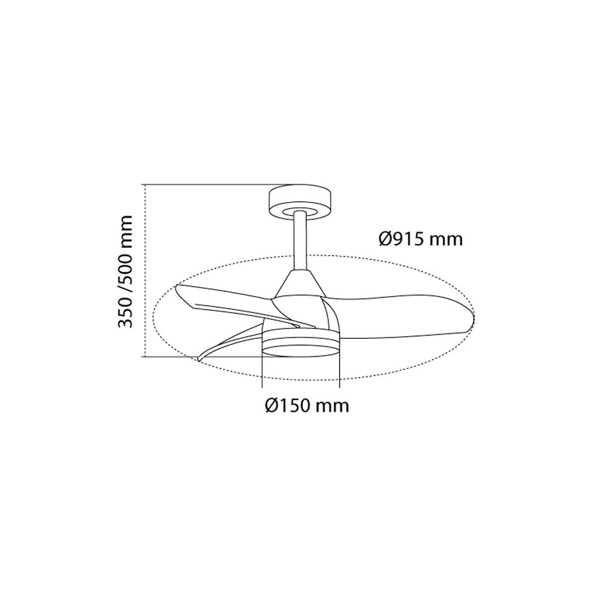CristalRecord Plafondventilator Byan Ã 91 cm outdoor IP65 grijs wit