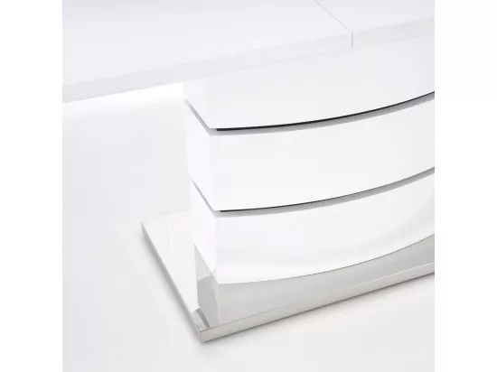 Table extensible blanc laqué 160-200x90cm Elena