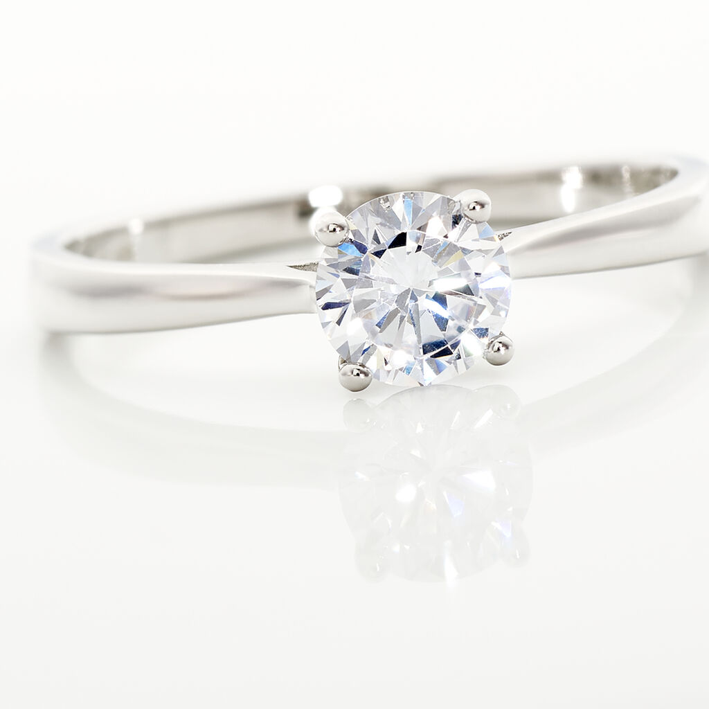Bague Solitaire Elyana Argent Blanc Oxyde De Zirconium
