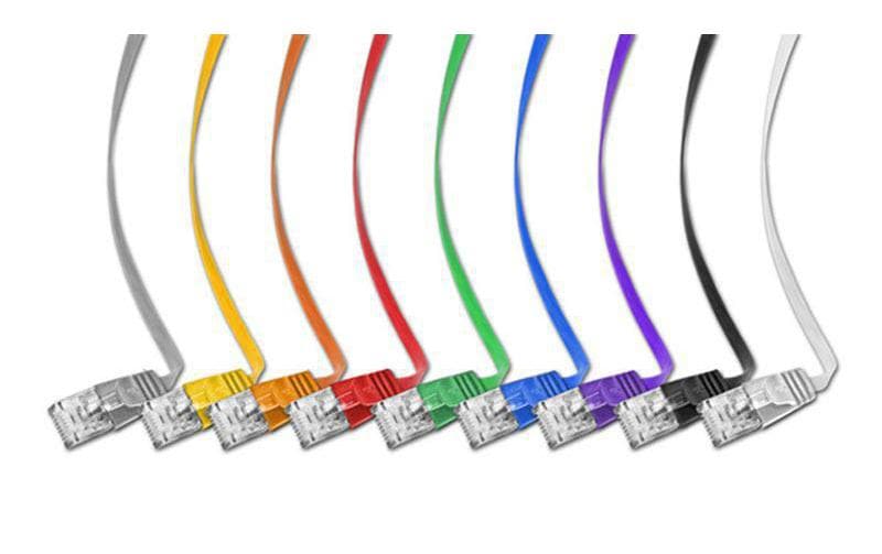 Slimpatchkabel RJ-45 - RJ-45, Cat 6, UTP, 20 m, GrünUnscreened/Unshielded Twisted-Pair-Kabel (UTP) mit Klinkenschutz