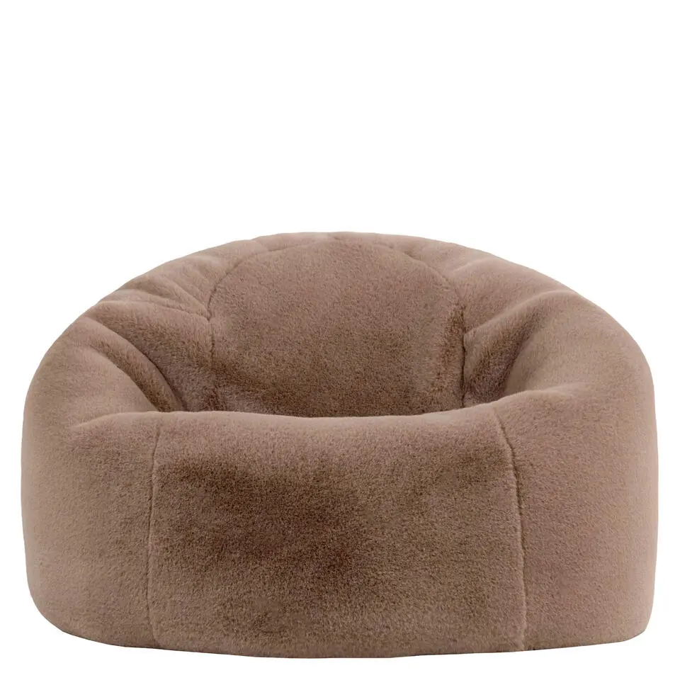 icon - Kingston Zitzak Fauteuil - Fluffy Pluche Imitatiebont - Mocha