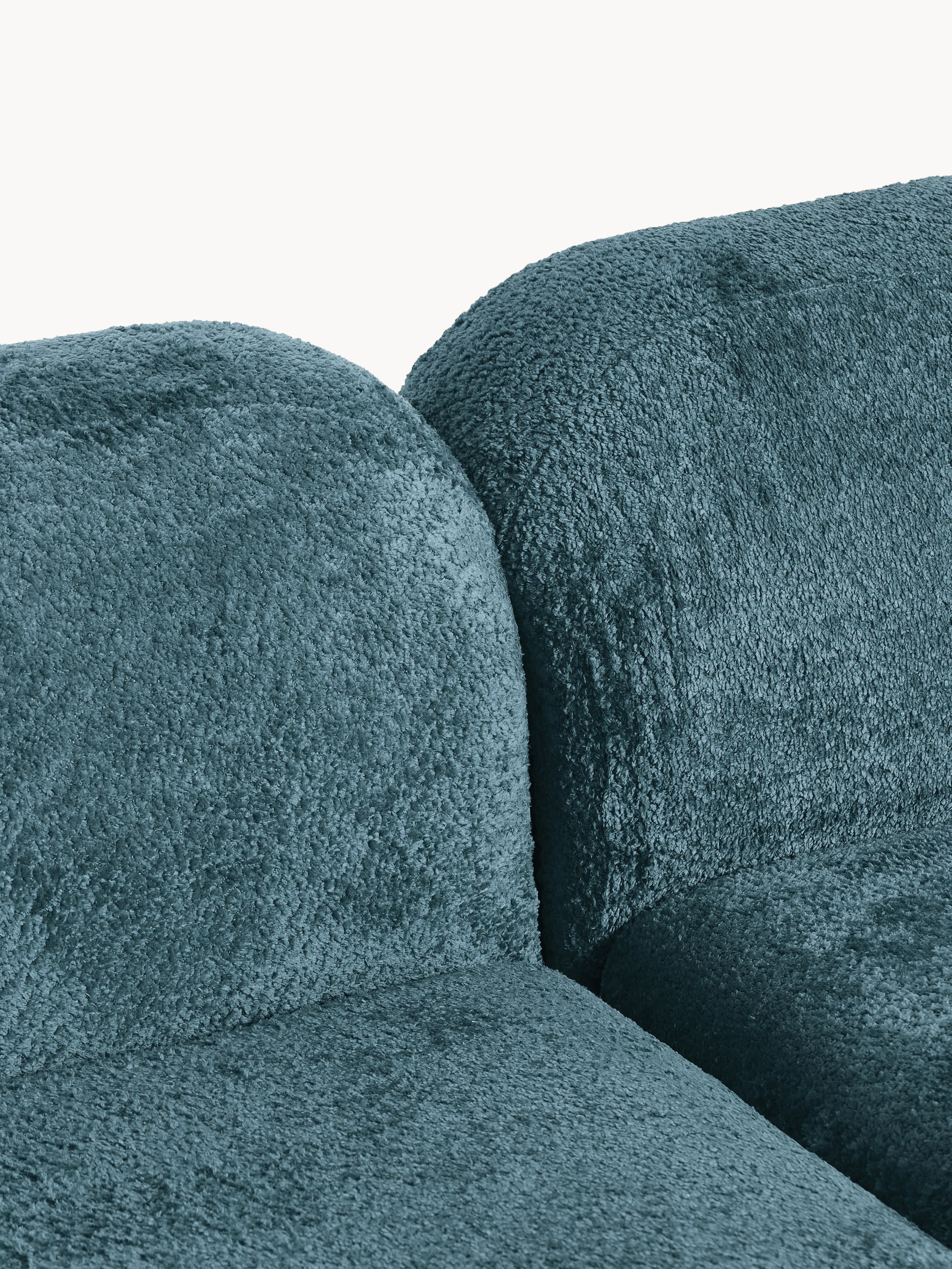 Modulaire teddy-bouclé hoekbank Wolke (4-zits) met chaise longue