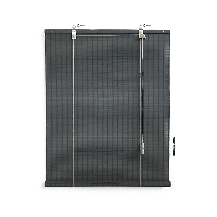 Store enrouleur Roll'Up bambou tissé gris Madeco L.250 x l.80cm