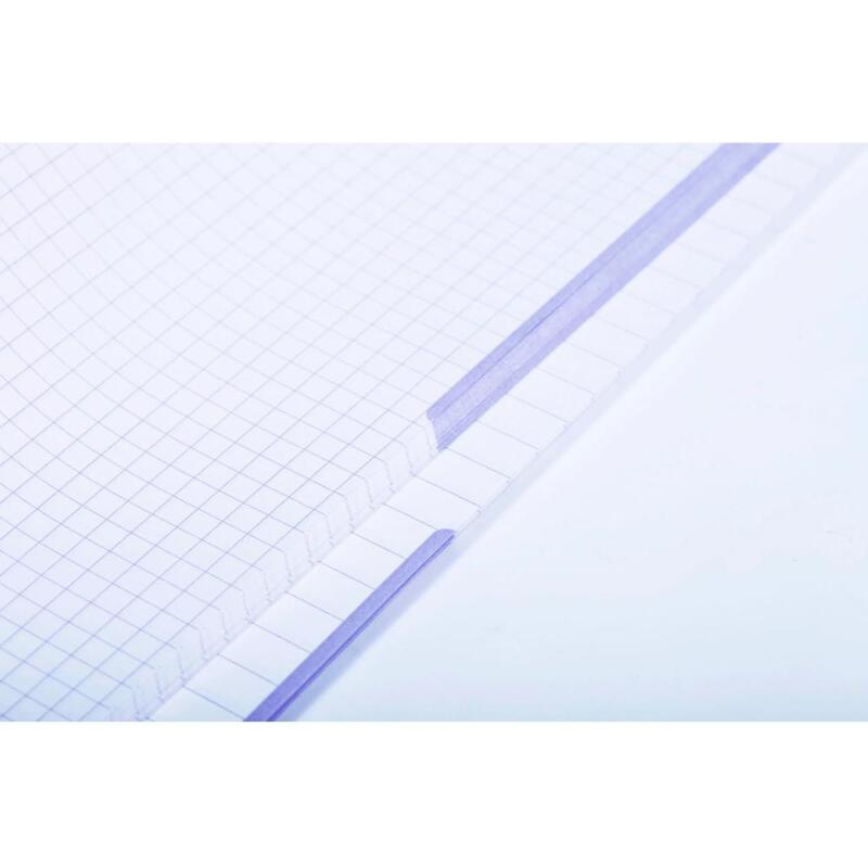 Duo Book cahier reliure intégrale A4+ 80 pages petits carreaux + 80 pages lignées détachables perforé 4 trous Rouge/Bleu - Bleu/rouge