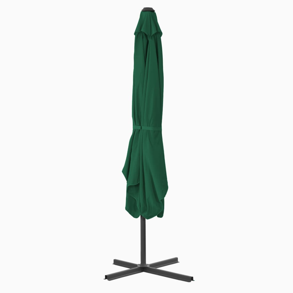 Parasol d'e x térieur avec mât en acier 250 x 250 cm vert