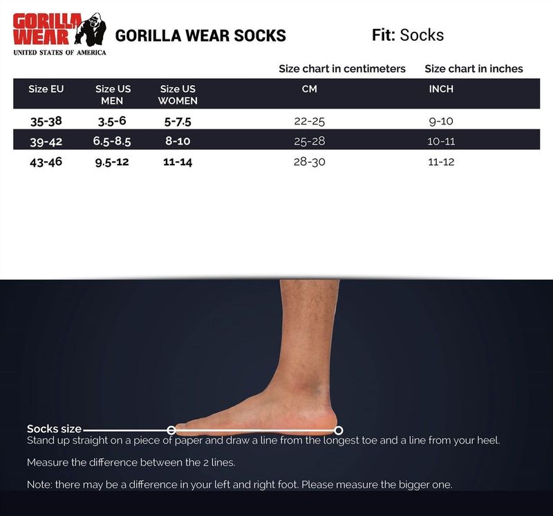 Gorilla Wear - Enkelsokken 2-Pack - Zwart - Katoen Mix