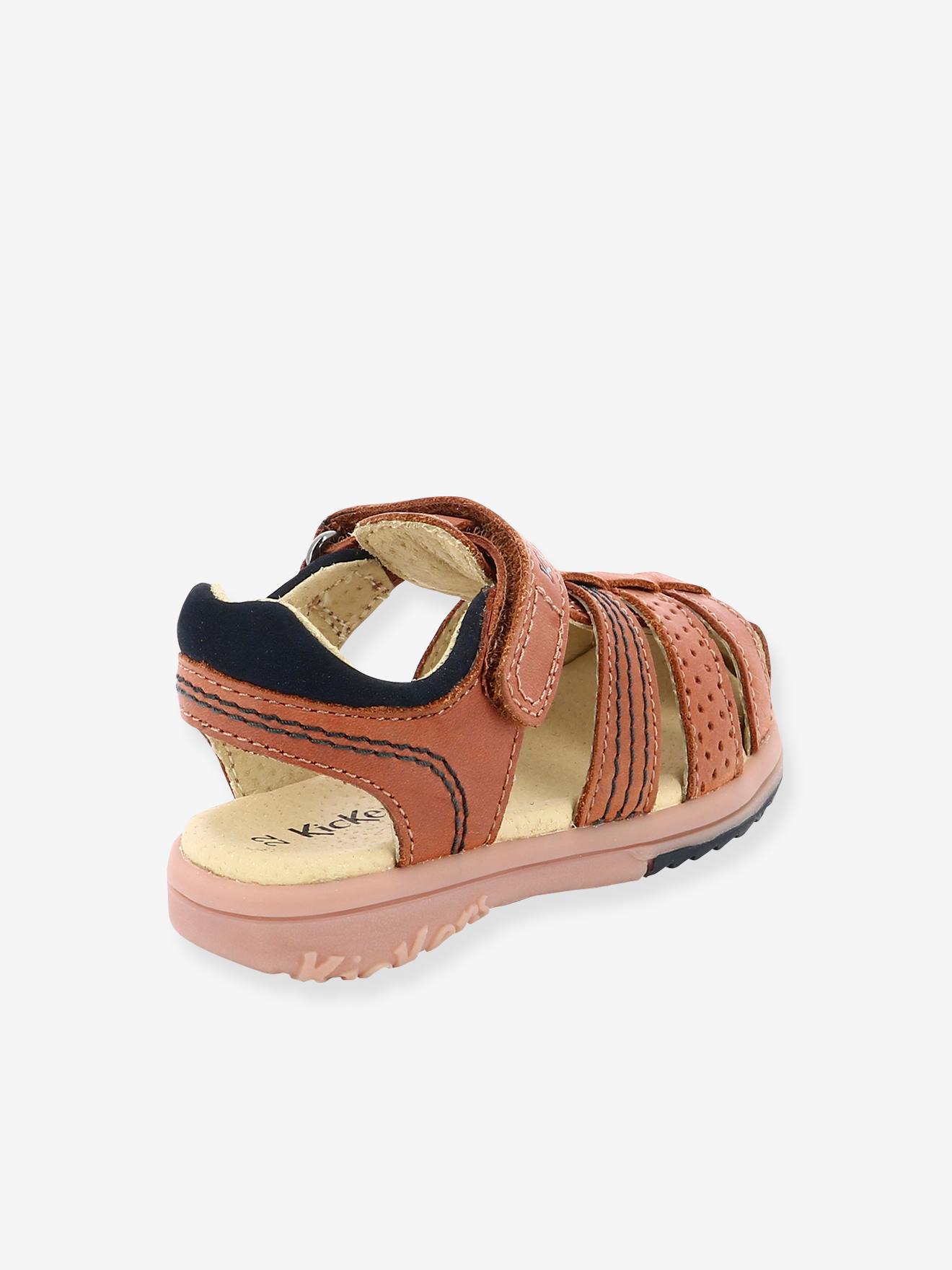 Sandálias KICKERS® Platinum em couro, azul escuro liso