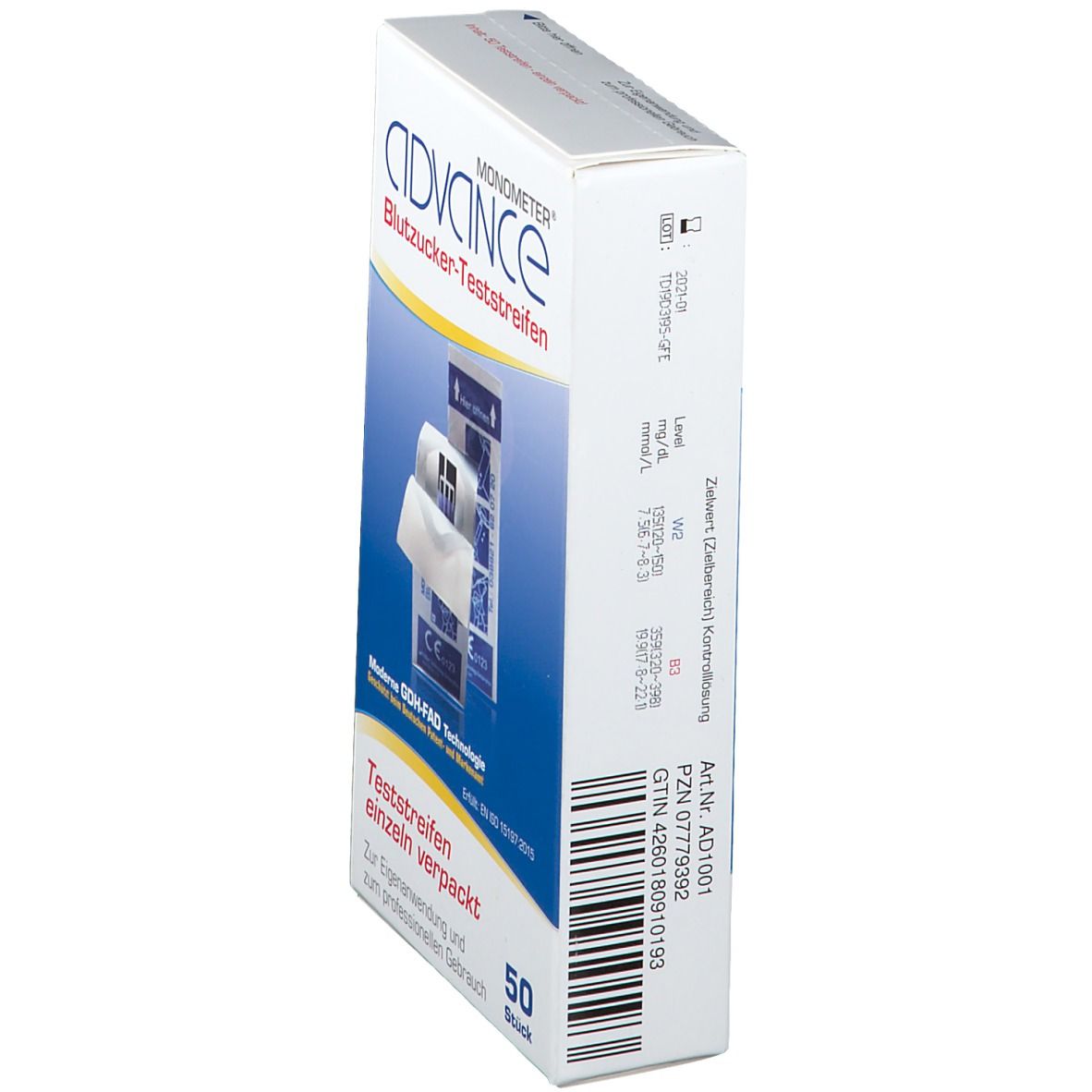 Advance Monometer® Blutzucker-Teststreifen GDH single
