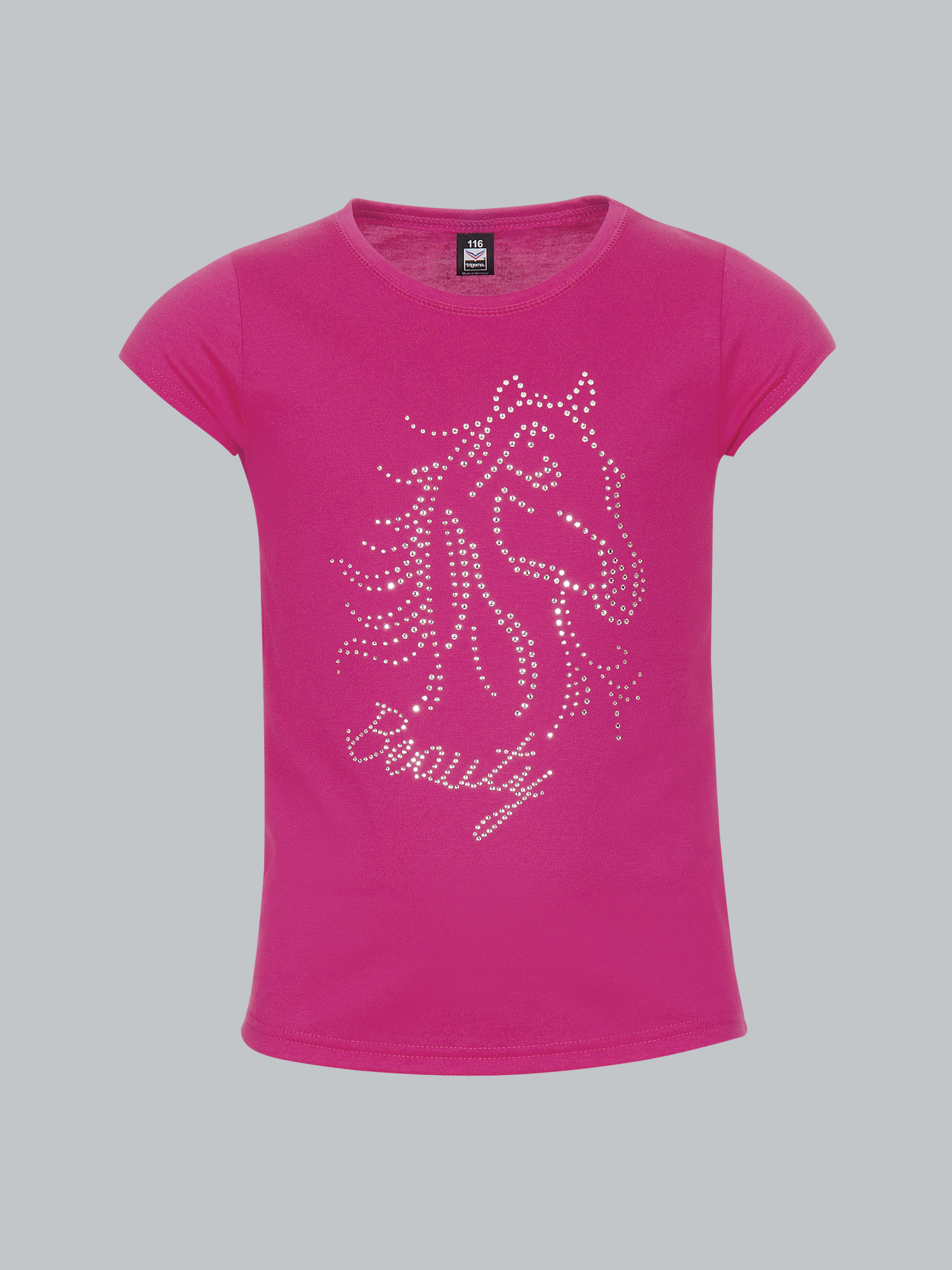 T-Shirt mit Glitzer-Pferd Hibiskus