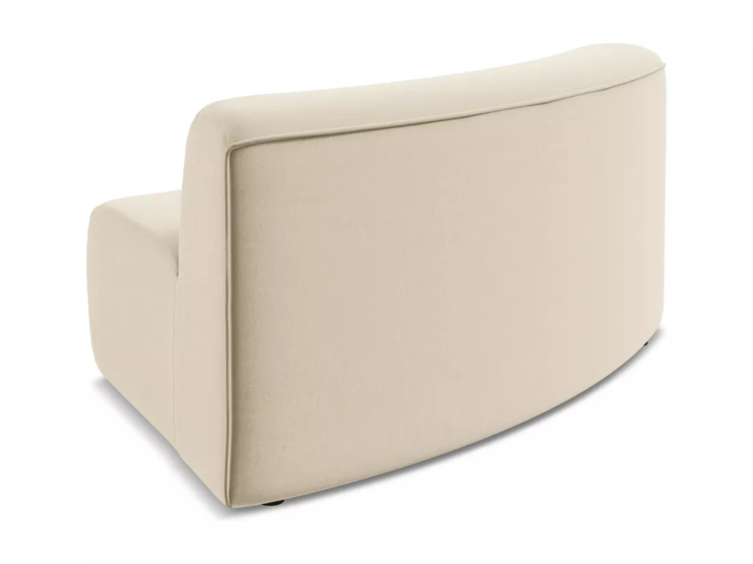 Fauteuil d'angle pour canapé modulable en velours - beige clair - EKAHI