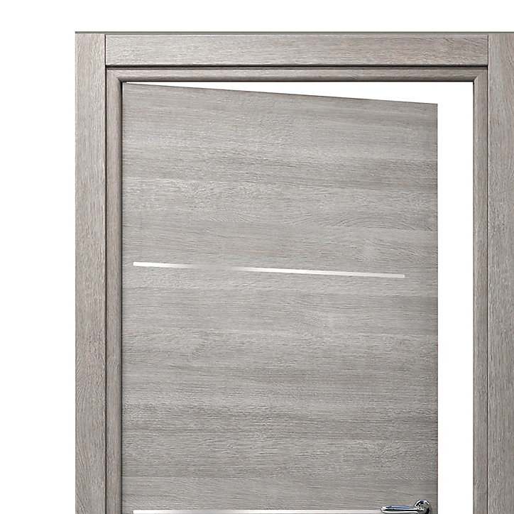 Bloc-porte Triaconta gris clair H.204 x l.83 cm, poussant gauche