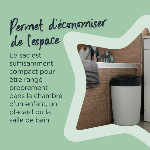 Starter Pack Simplee Bac à couches blanc/gris + 6 recharges - TOMMEE TIPPEE