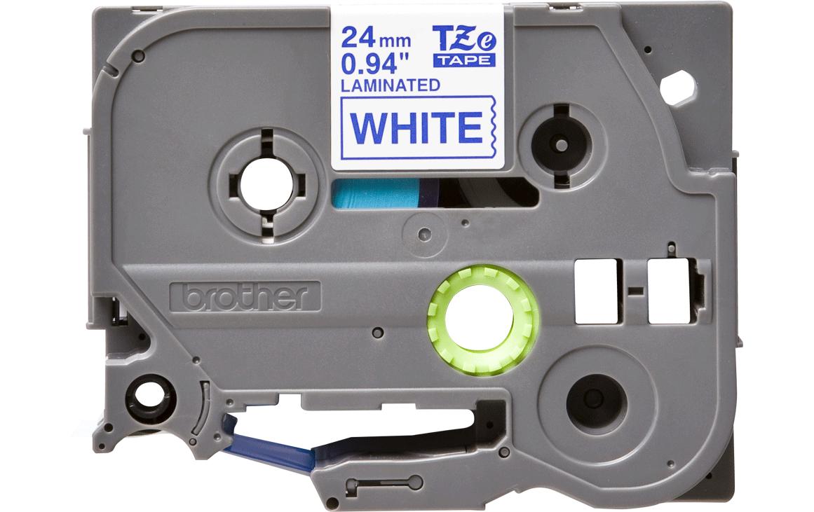Beschriftungsband TZe-253 Blau auf Weiss24 mm-Beschriftungsband für Etikettendrucker