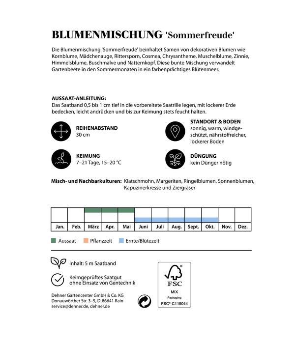Dehner Saatband Blumenmischung 'Sommerfreude',