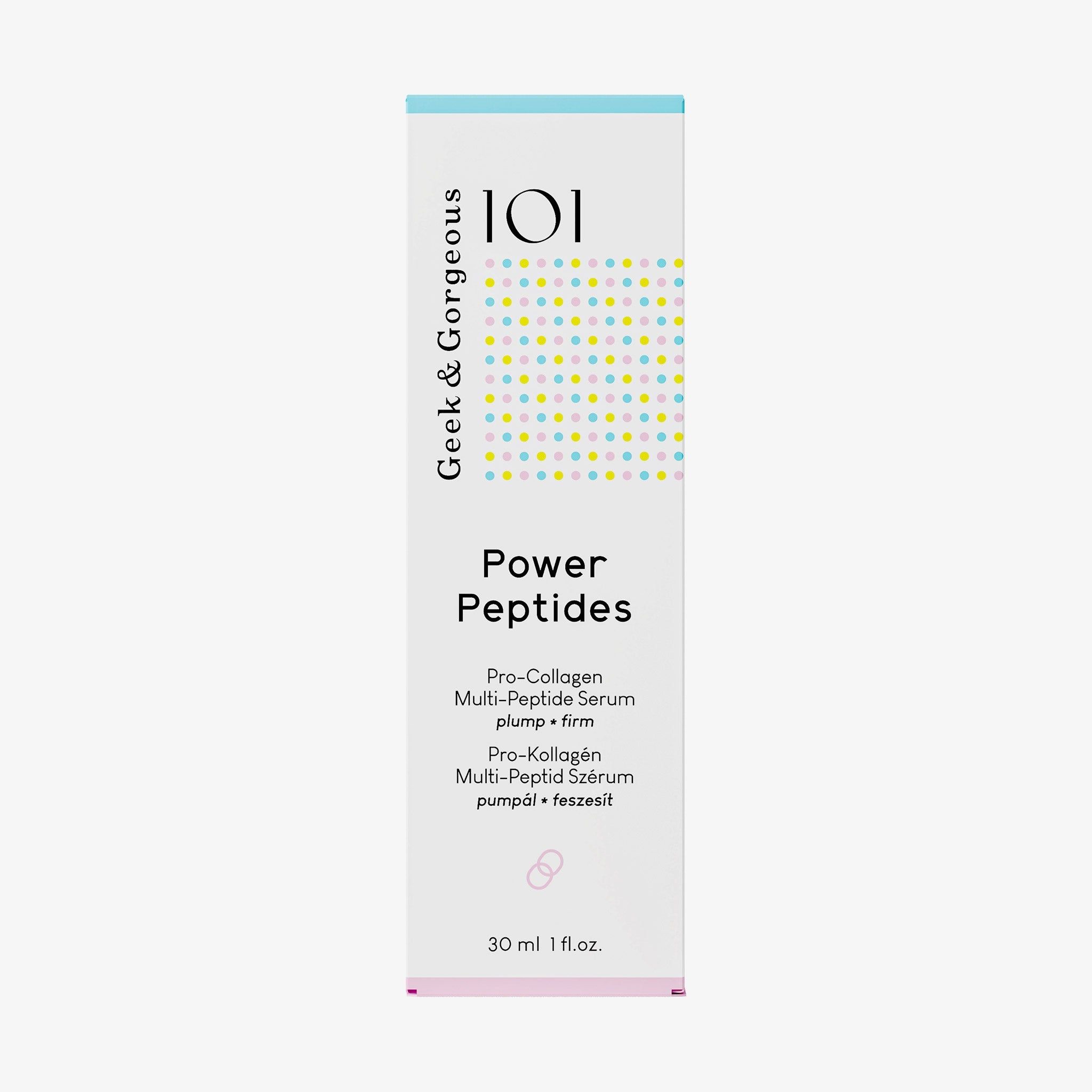 Geek & Gorgeous Power Peptides Anti-Aging Serum mit Multi-Peptiden, Reduzierung von Falten, 30 ml