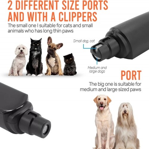 Lixa elétrica de unhas preta Edipets para cães