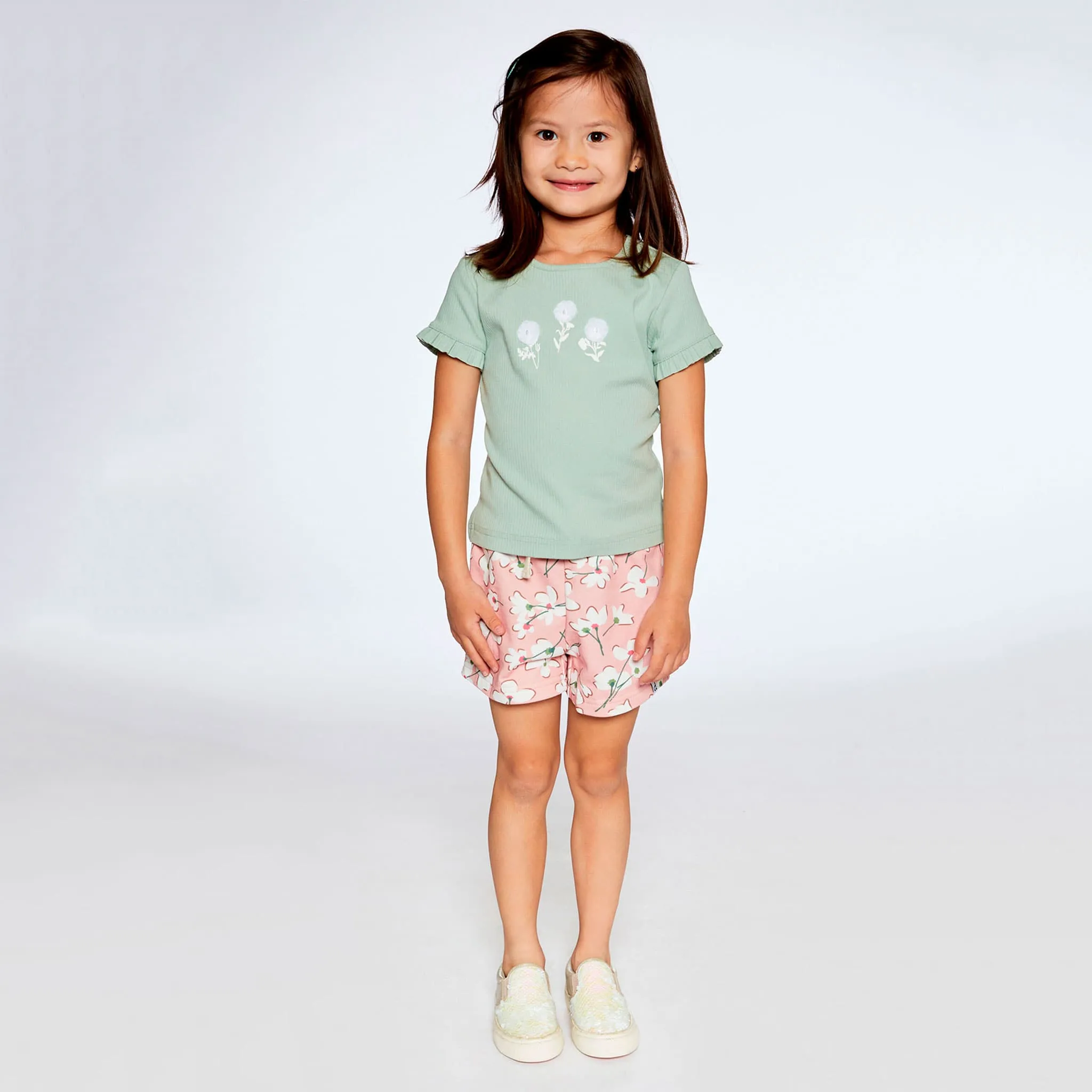 Deux par Deux Tshirt Fleur Côtelé Jasmin 3-6ans