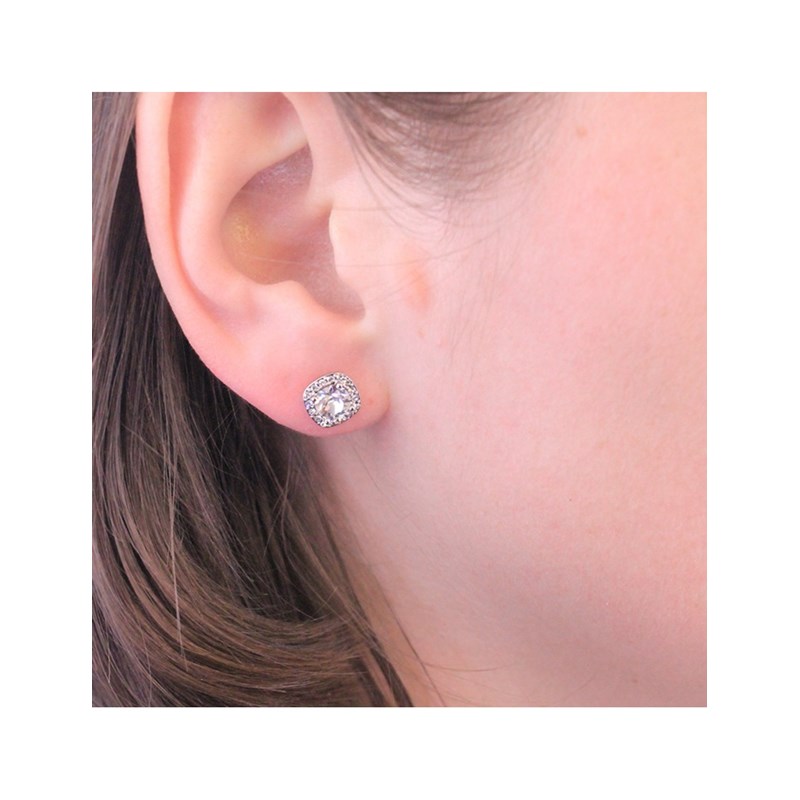 Boucles d'oreilles Cushy - Argenté et Cristal
