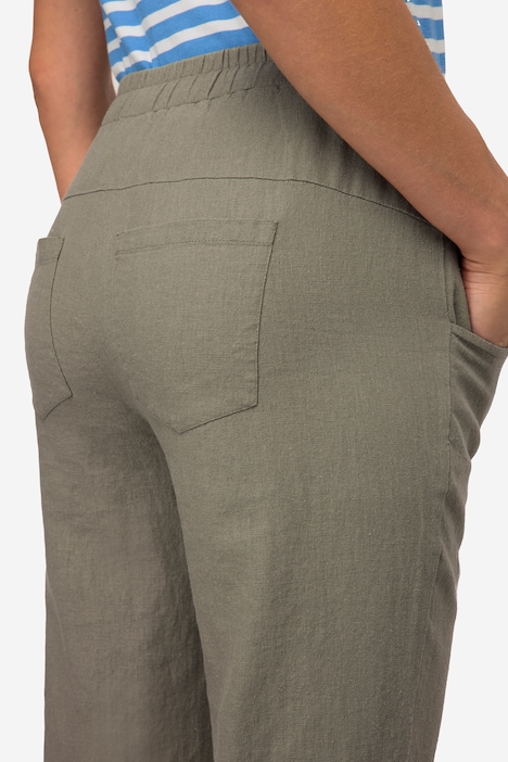7/8-Leinenmix-Hose, konisch, Elastikbund