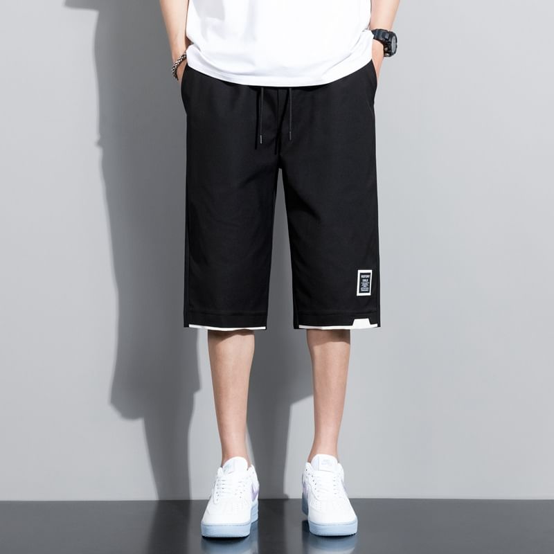 Lefitt - Mock Two-Piece Capri Cargo Pants