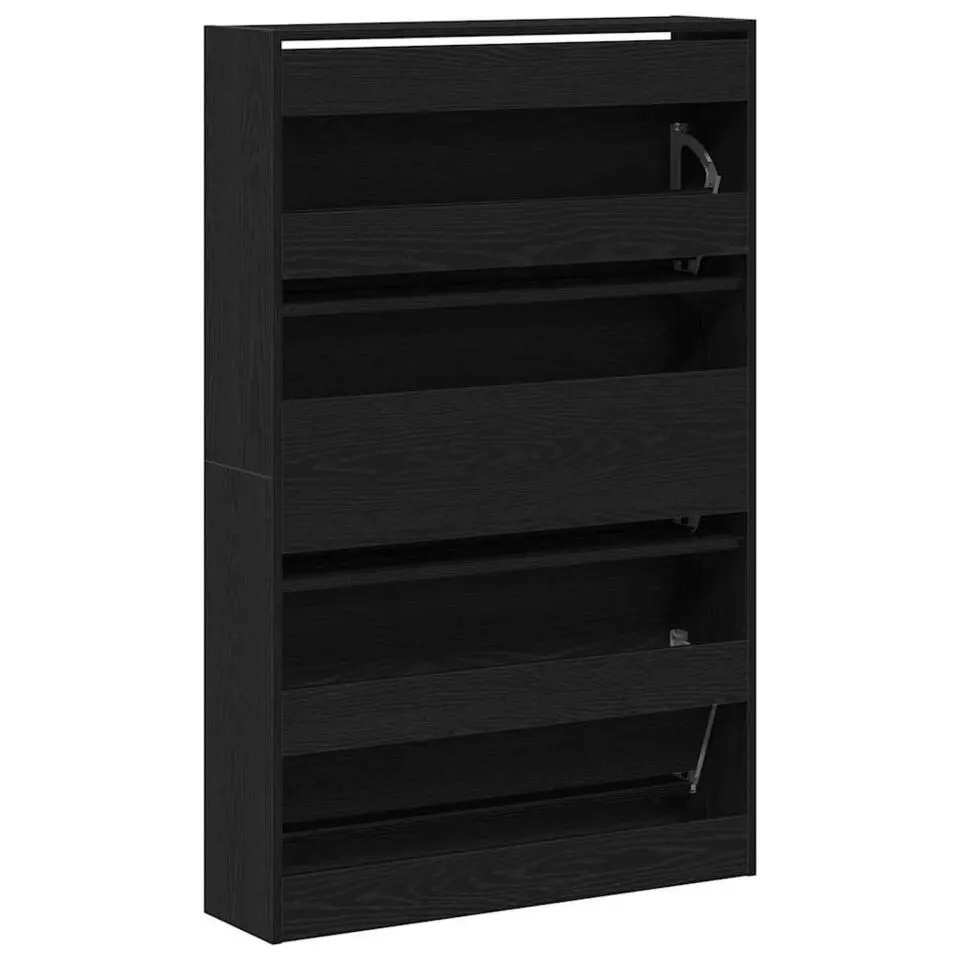 vidaXL - Schoenenkast met 3 kleppen 9 paar - Zwart eiken - 80x21x125,5 cm