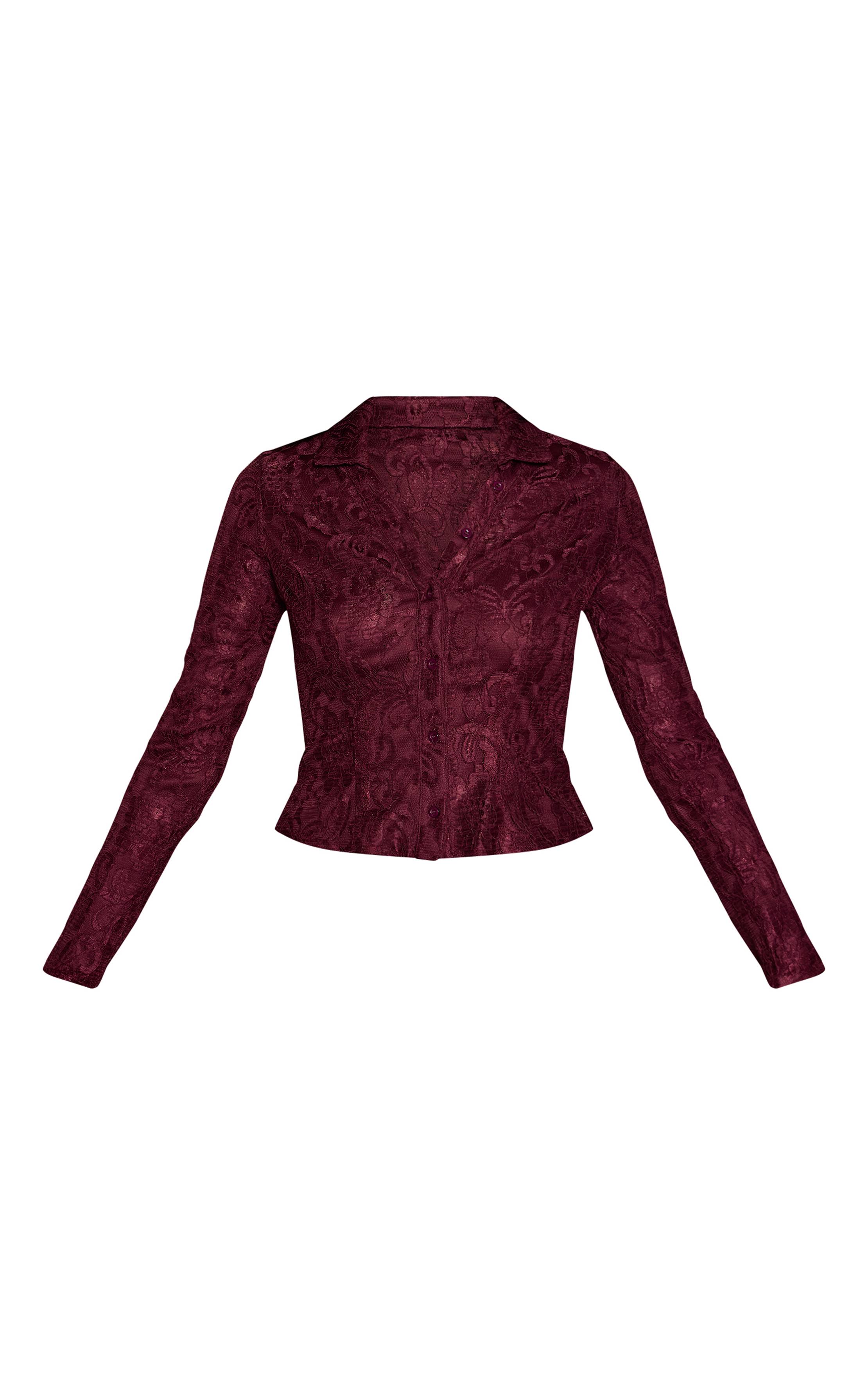 Prune Chemise En Dentelle À Manches Longues