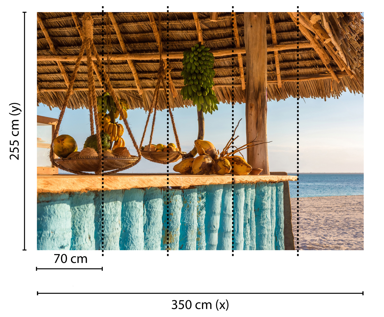 Fototapete DESIGNWALLS - braun-blau - Strand - 2,55 Meter