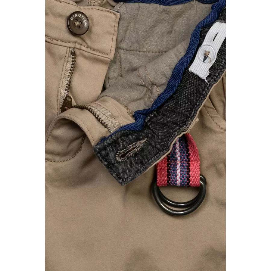 MINOTI Chinoshorts mit Gürtel Steingrau